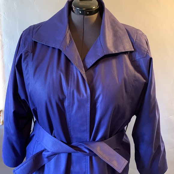 London Fog Purple Raincoat * 14 Petite - Picture 2 of 16